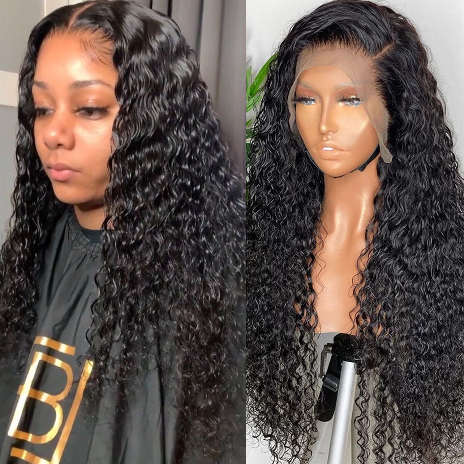 Deep Wave Lace Front Wigs Human Hair 180% Density 13x4 Deep Wave Frontal Wig Human Hair Curly Wigs