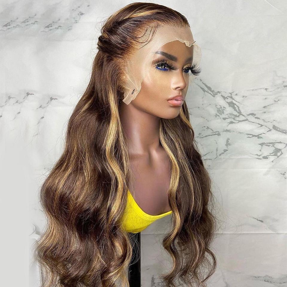 Highlight Real Human Hair Lace Front Brazilian Hair Wigs