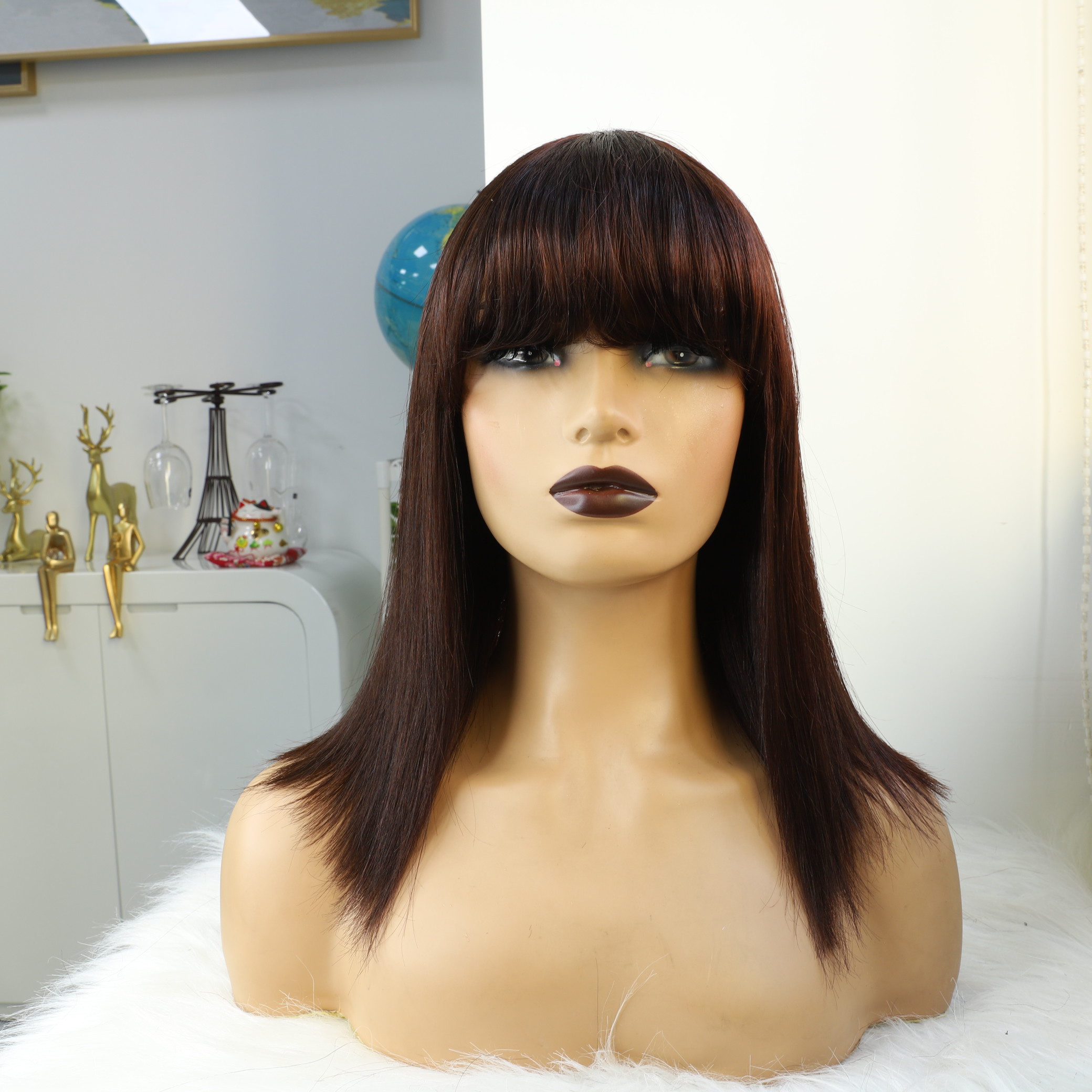 Brazilian Human Hair Glueless Bob Wig For Black Women Cheap Natural Wig