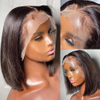 Human Hair Short Bob Wigs with Baby Hair For Black Women Pre Plucked Bleached Knots 10Inch