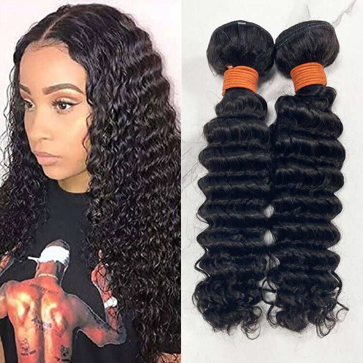 Angelbella Hair 12A Brazilian Deep Wave Human Hair Bundles 14" 300g