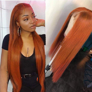 Ginger Orange Straight Human Hair Lace Front Wigs for Sale