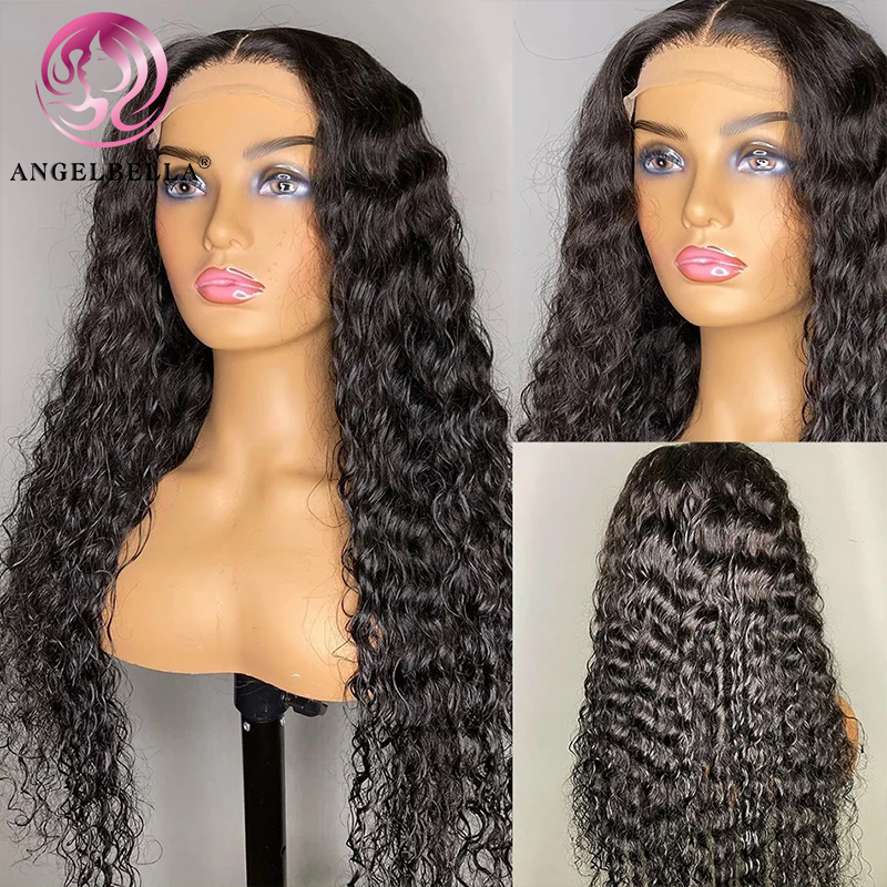 AngelBella DD Diamond Hair 13X4 Transparent Deep Wave Lace Frontal Human Hair Wig