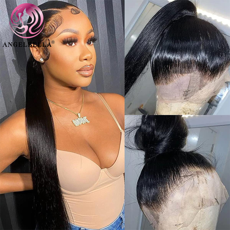 Angelbella Queen Doner Virgin Hair 360 HD Lace Wig Raw Human Hair Natural Pre Plucked Lace Frontal Wig For Black Women