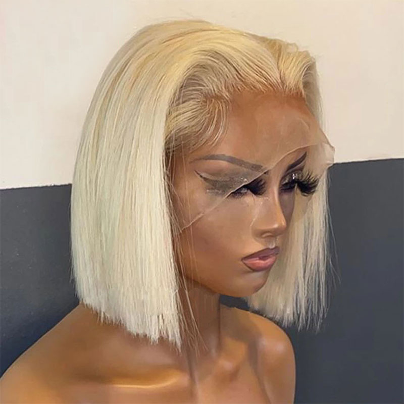 Transparent 613 Blonde Lace Front Wigs for Black Women Remy Straight Brazilian Human Hair Wigs