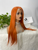13x4x1 Side Part Lace Front Wig Straight Human Hair Wigs Orange Ginger Color 