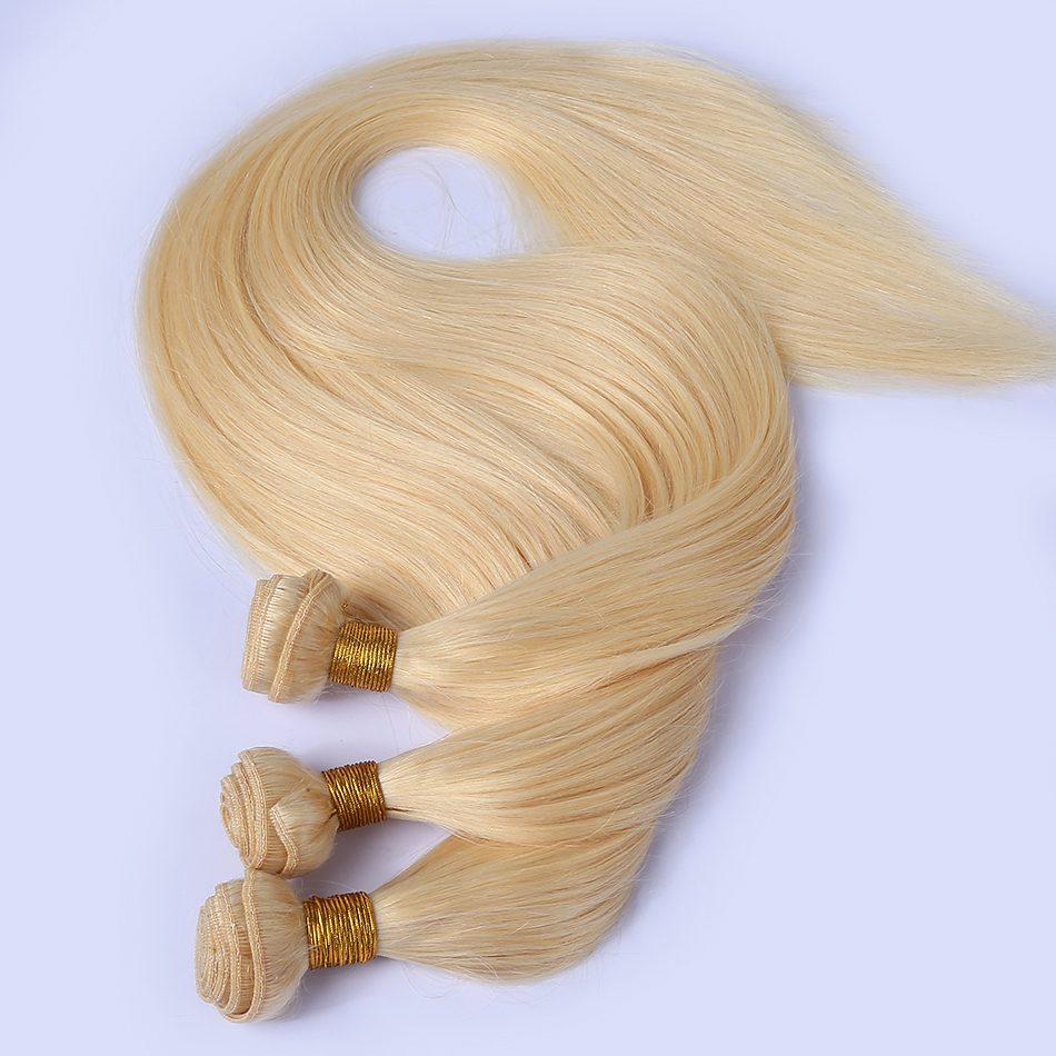 613 Human Hair Weft Bundles Blonde Peruvian Hair Bundles
