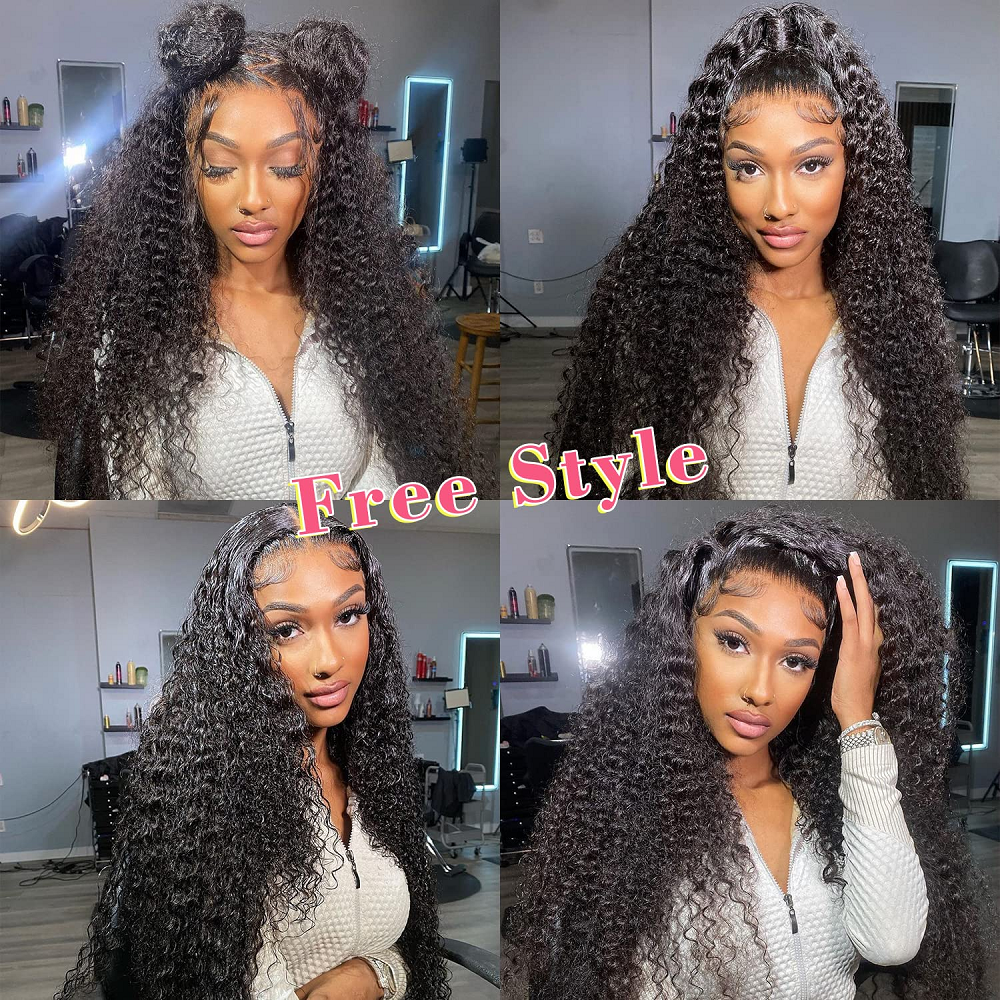 13x4 LACE FRONT WIG DEEP CURLY 150% DENSITY PRE-PLUCKED