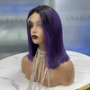 Purple Ombre Wig Colorful Wigs for Girls Shoulder Length Synthetic Raven Cosplay Party Wigs for Women