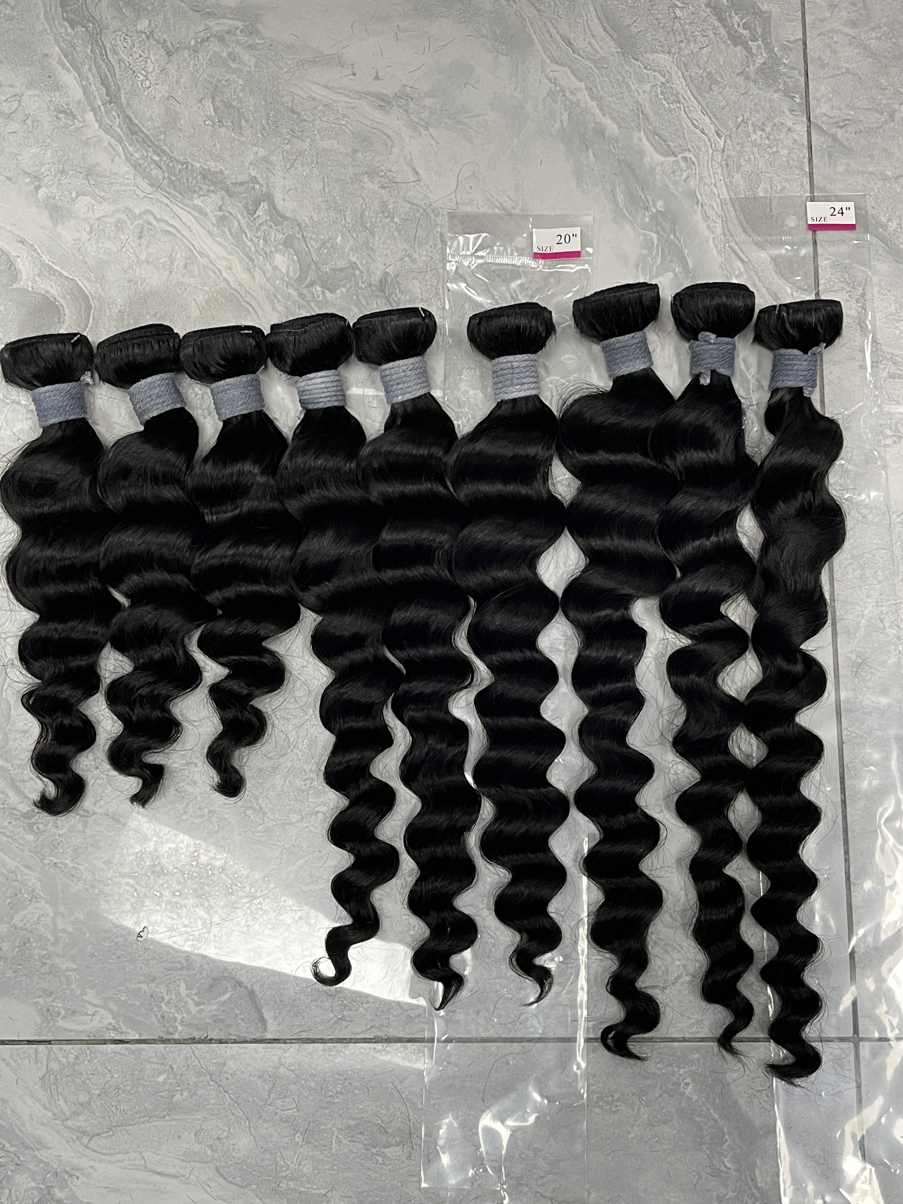 Angelbella Loose Deep Wave Bundles 12A Peruvian Virgin Remy Hair(1 Bundle 24 Inch)