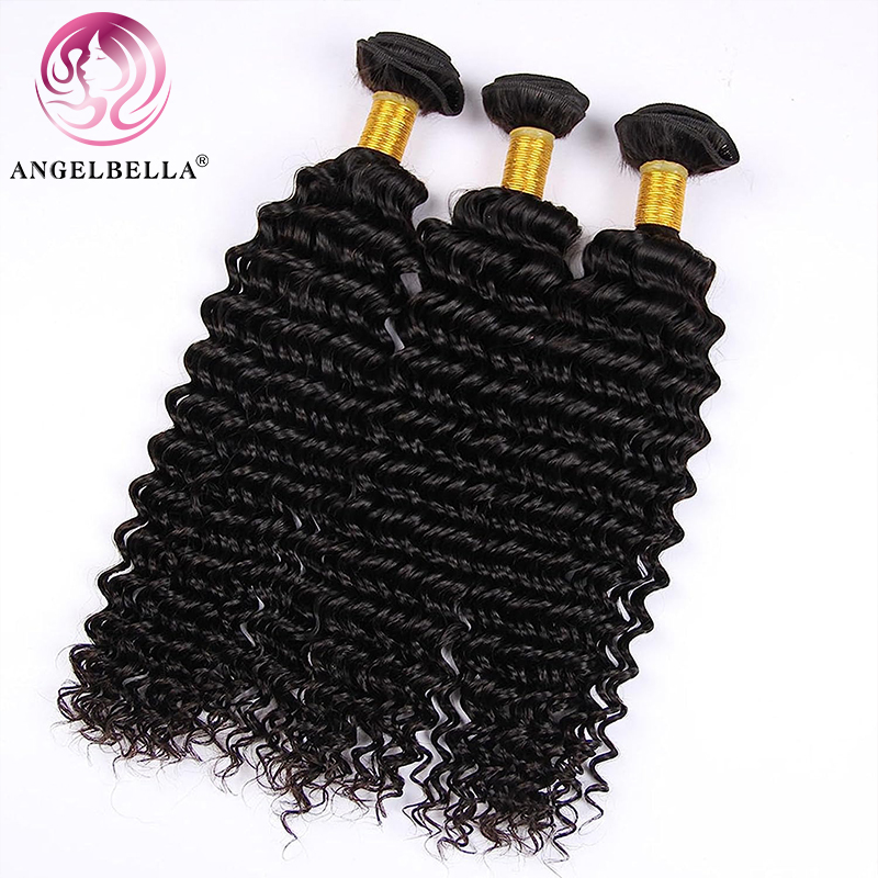 Angelbella Queen Doner Virgin Hair Unprocessed Raw Virgin Hair Deep Wave Bundles 