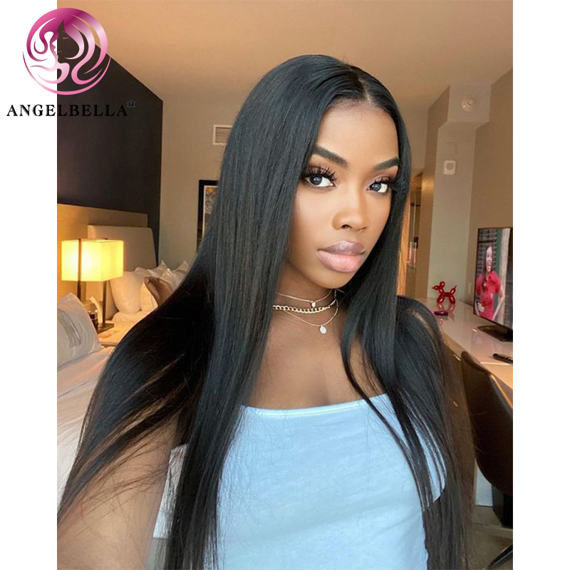 AngelBella DD Diamond Hair Wholesale Lace Frontal Wig 13x4 HD Lace Frontal Wig 28 30 Inch Straight Human Hair Wigs