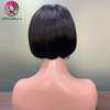 Short Remy Hair Bob Wig Human Hair Side Part Lace Wig 10inch 1b# Straight Hair Bob Wig for Women