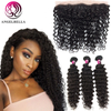 Brazilian 3 Deep Wave Bundles with Lace Frontal Cheap Wholesale Human Hair Bundles with Frontal 
