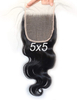 2022 Transparent Lace 5x5 Lace Closure Body Wave with Baby Hair Bleached Knots Hairpieces