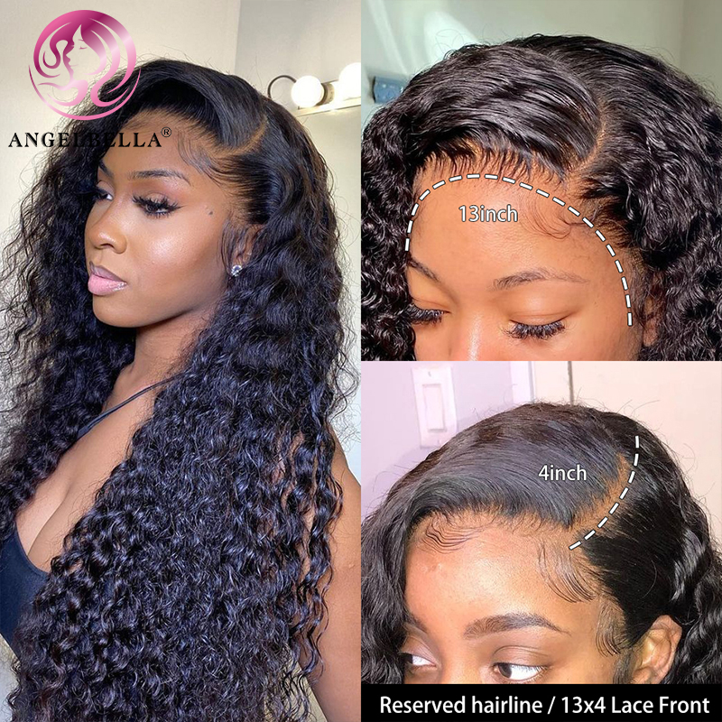 AngelBella DD Diamond Hair HD 13X4 Deep Wave Wig Human Hair Lace Frontal Wig For Women