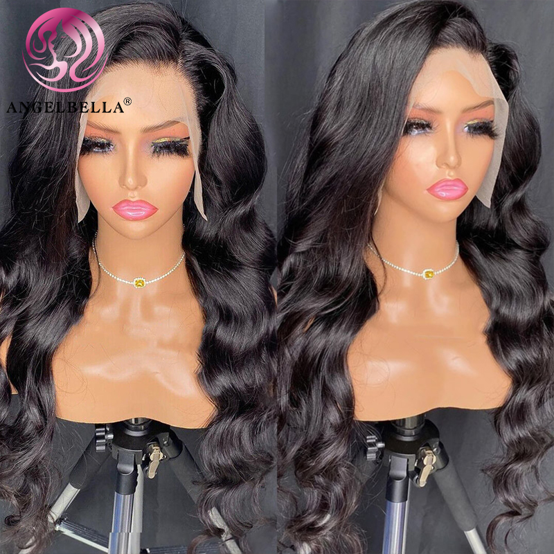 Angelbella Queen Doner Virgin Hair Hd Lace Frontal 13x4 Body Wave Human Hair Wig