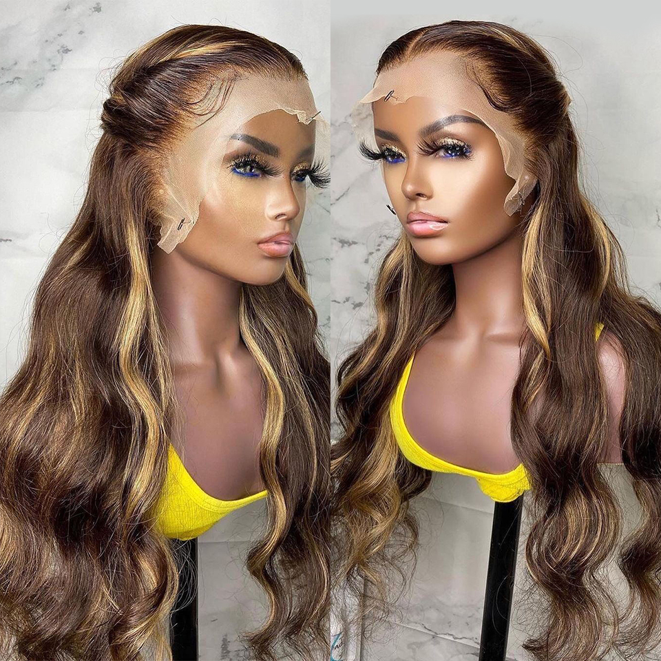 Highlight Real Human Hair Lace Front Brazilian Hair Wigs