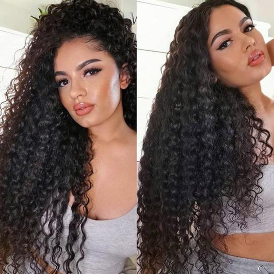 13x4 Side Part Transparent Lace Frontal Closure Deep Wave Wig