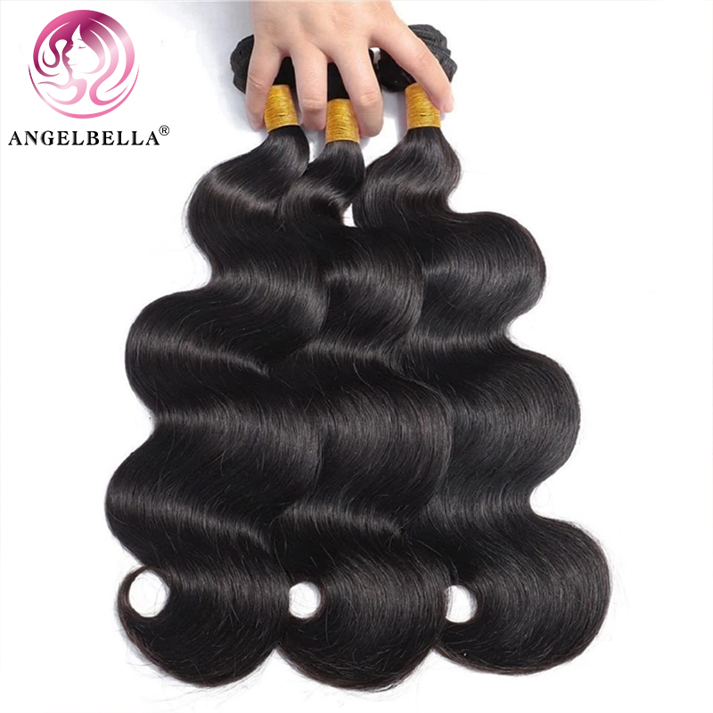 Angelbella Queen Doner Virgin Hair Brazilian Virgin Body Wave 100% Unprocessed Human Hair Weft Extensions Bundle