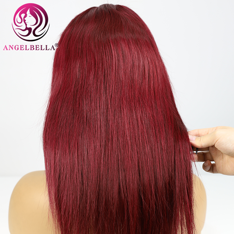 99J Red Burgundy Colored Hair Wig Bone Straight