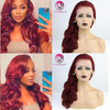 Wholesale 100% Human Hair Hd Lace Frontal Wig 99J Burgundy 13x6 Hd Lace Frontal Wig Body Wave 32 Inch Lace Front Wig