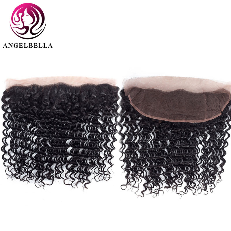 Brazilian Hair Weave Bundles with Frontal Closure Deep Wave Bundles with Frontal 