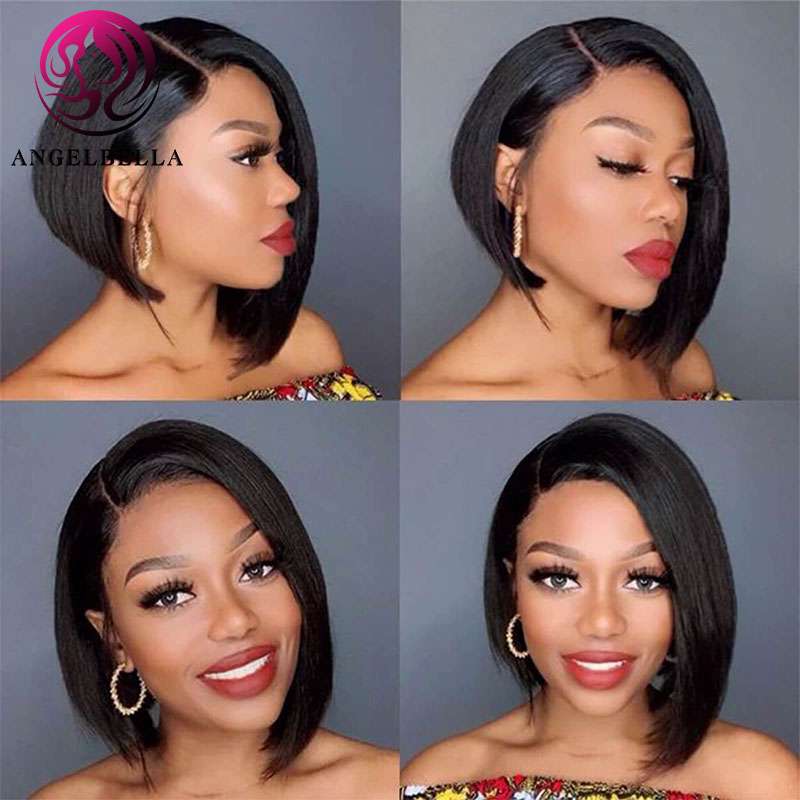 Humanl Hair Short Wigs Hair Vendors Transparent Part Lace Wig Brazilian Hair Wigs