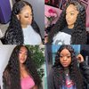Water Wave Lace Front Wigs Human Hair Wigs for Black Women Wet And Wavy Lace Front Wigs Human Hair Pre Plucked with Baby Hair 180 Density 13x4 Curly HD Lace Front Wigs