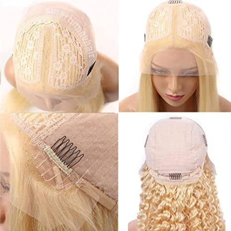 24 Inch Deep Curly 613 Blonde Lace Front Wig 13x1x4 T Part Lace Wigs