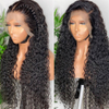 Angelbella Wholesale 13x4 Loose Deep Wave Brazilian Human Hair Wigs 32 34 Inch Transparent Curly Lace Front Wig For Black Women
