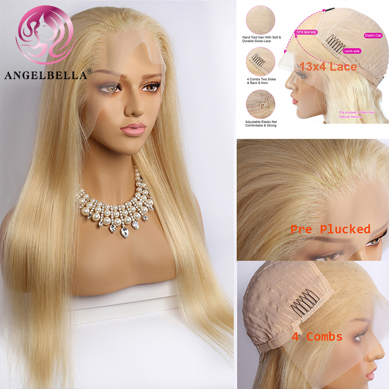 Angelbella Queen Doner Virgin Hair 613 13x4 150% Density Straight Human Hair HD Lace Frontal Wig 