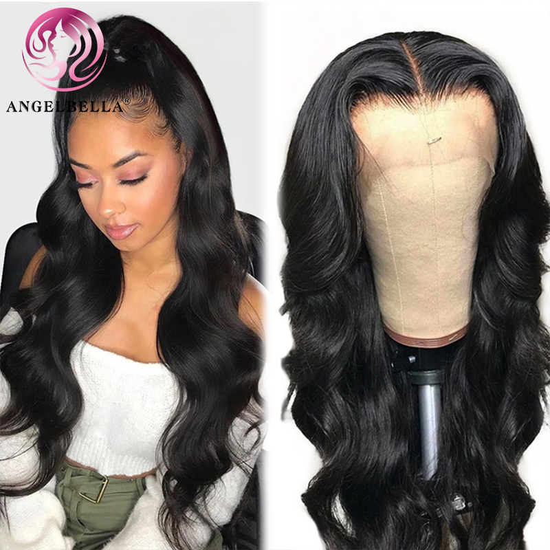 AngelBella DD Diamond Hair 13x4 Transparent Lace Front Wigs Body Wave Lace Frontal Wig Pre Plucked