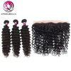 Brazilian Hair Weave Bundles with Frontal Closure Deep Wave Bundles with Frontal 