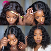 360 Round Lace Wig Wavy Human Hair Short Bob Wig Full Lace Wigs For Black Women