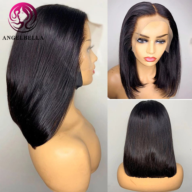 Wholesale Human Hiar Transparent HD Lace Bob Frontal Wigs For Black Women 