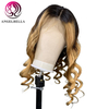 Brazilian Human Hair Lace Front Wig 13*4 Loose Wave Ombre Blonde Color Lace Wigs for Black Women 