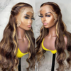Highlight Frontal Human Hair Honey Blonde Lace Front Wig