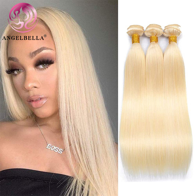 Angelbella Queen Doner Virgin Hair Raw Brazilian 613# Straight 100% Human Hair Bundles