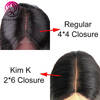 Unprocessed Human Hair Bundles with Kim K Closure Body Wave Brazilian Hair 3 Bundles with Closure