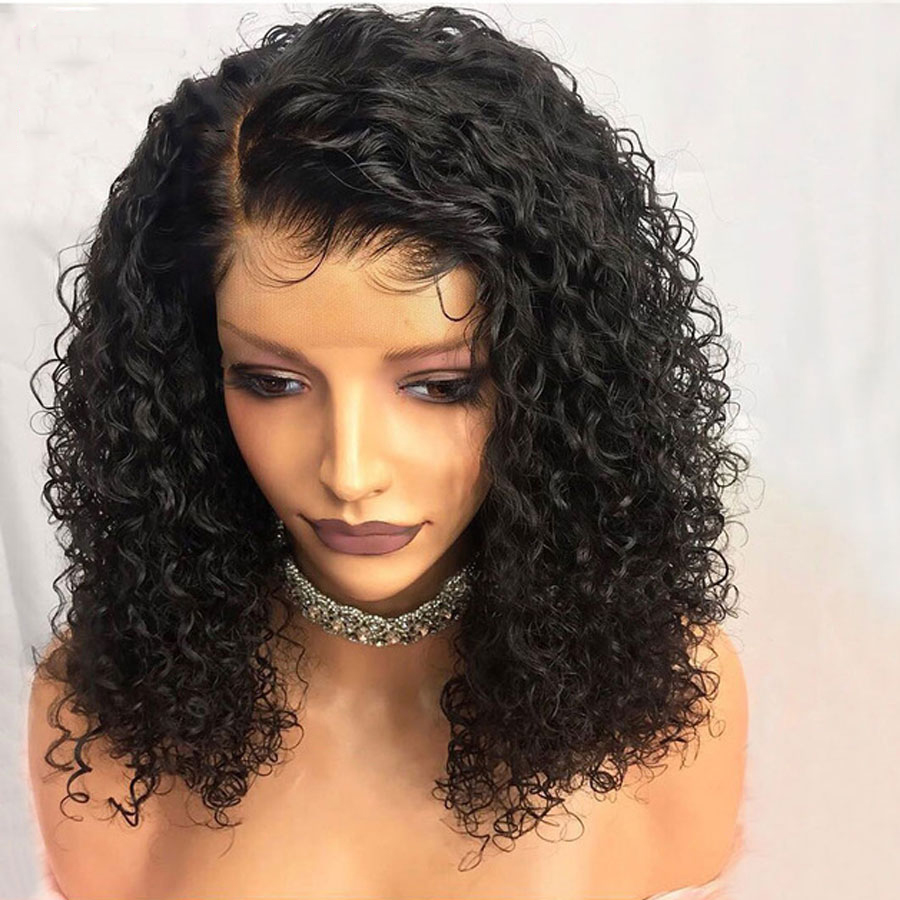  Brazilian Virgin Human Hair Jerry Curly Lace Front Wigs for Black Women