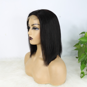 8 Inch Short Bob Wigs Human Hair Lace Closure Wigs Brazilian Hair Wigs Straight Human Hair Pre Plucked With Baby Hair