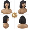 Bob Human Hair Wigs with Bangs For Black Women 8-16Inch