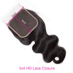 2022 Body Wave 5x5 Transparent Lace Closure Virgin Brazilian Human Hair Swiss Lace Closure 