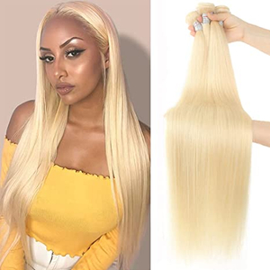 Angelbella Blonde Hair Bundles Silky Straight 100% Human Hair Brazilian Virgin Remy Hair 