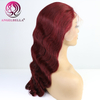 180% Density 99J Burgundy Lace Front Wigs Human Hair Colored Body Wave 13x4 Burgundy Wig Human Hair For Women