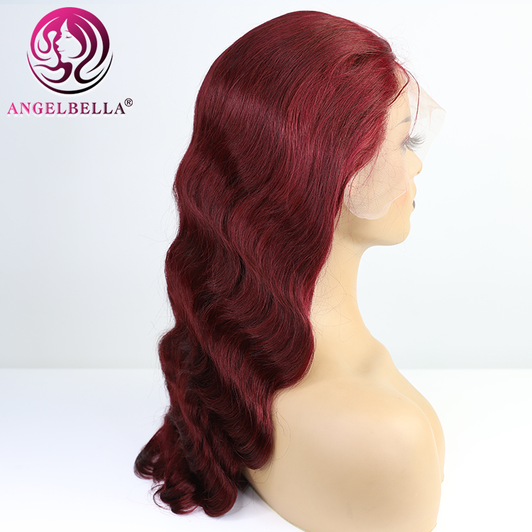 Red Color Body Wave Lace Front Wigs Human Hair Virgin