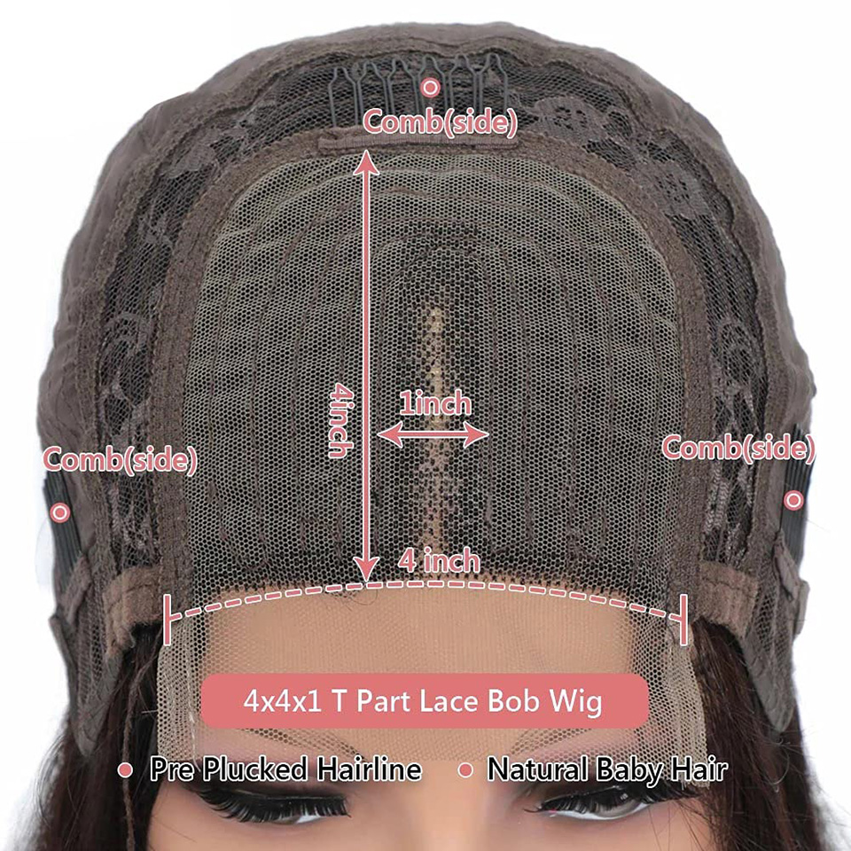 Transparent Lace Front Wigs Human Hair 13x4x1 T Part Bob Wigs